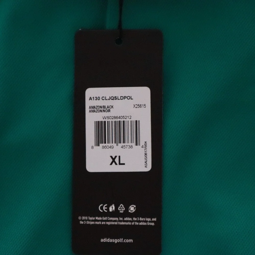 Adidas Golf Polo Shirt Mens XL Climalite‎ Performance Green Short Sleeve NWT